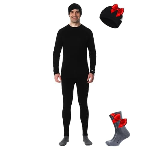 Merino.tech Merino Wool Base Layer Set (Top + Bottom + Beanie)