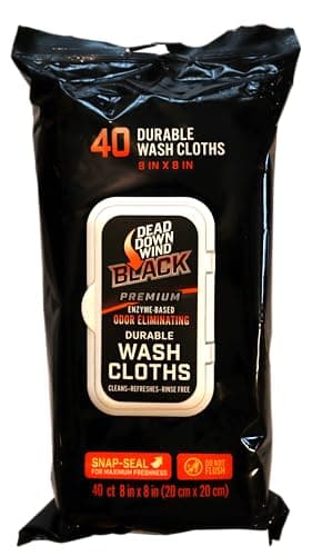 Dead Down Wind BLACK Premium Unscented Wash Cloths (40-Count)