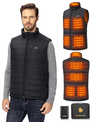 Sevdiea Men's Heated Vest (16,000mAh, 9 Zones)