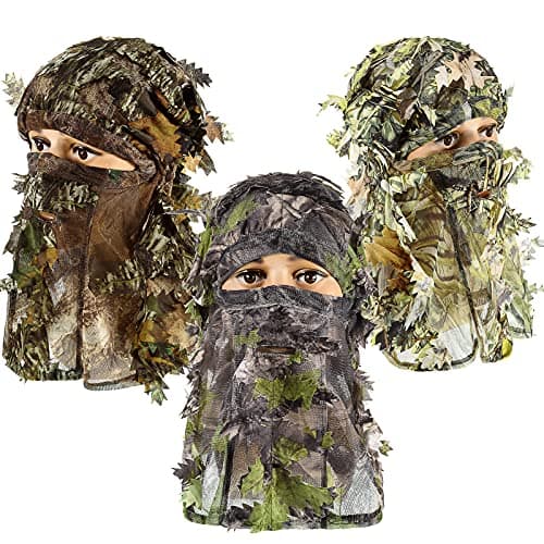 Sintege 3D Leafy Camo Head Net & Hat (3-Piece)